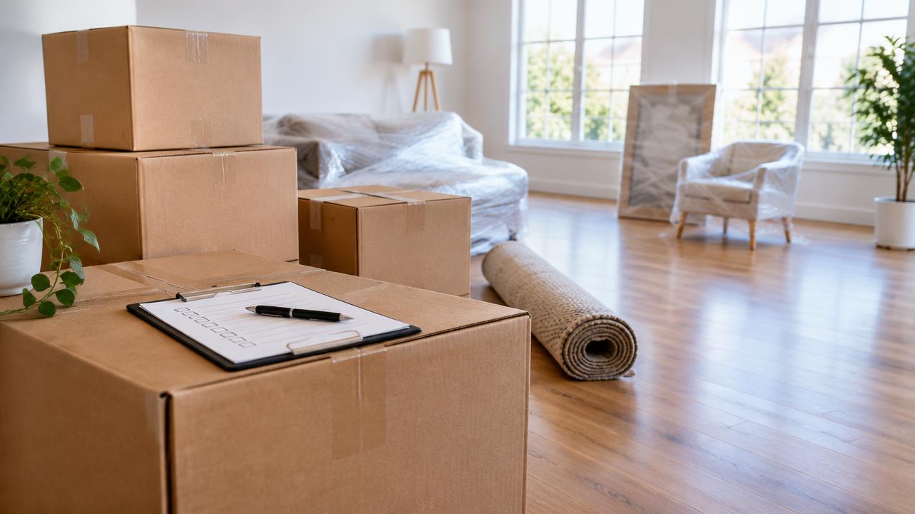 Cajas preparadas para una mudanza de España a Colombia